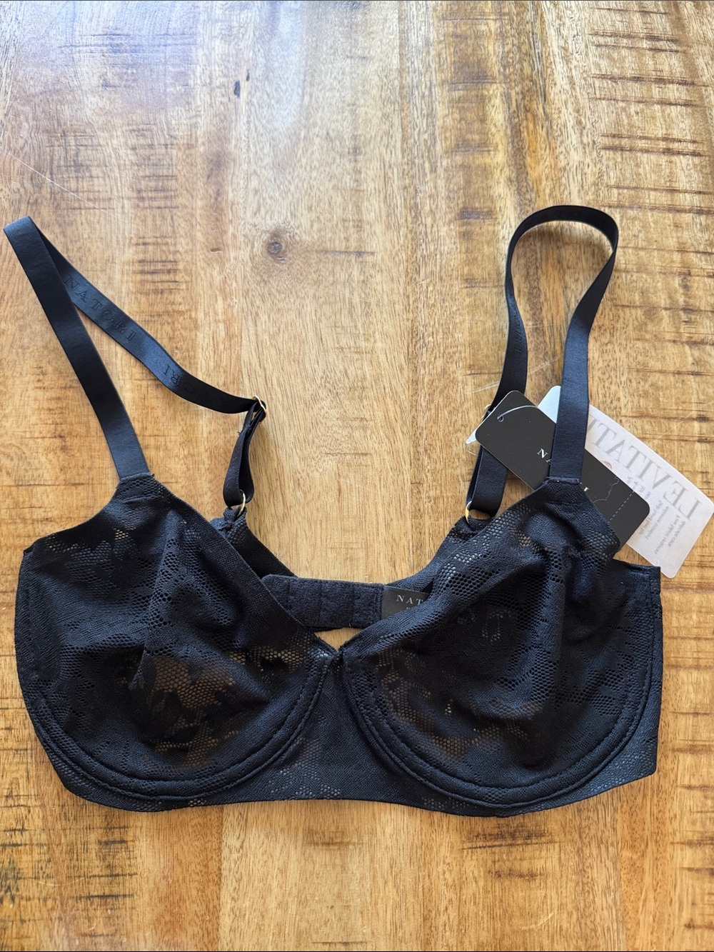 Natori LEVITATE Black Lace Underwire Bra 30C
